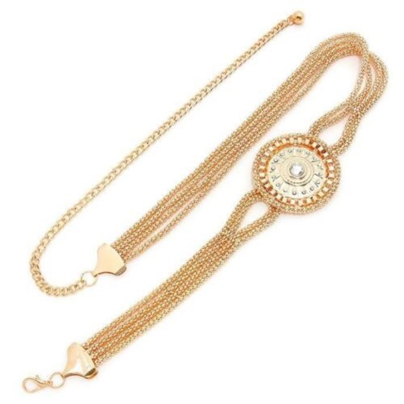 Unique Medallion Crystal Modern Chain Belt - Picture 2 of 3